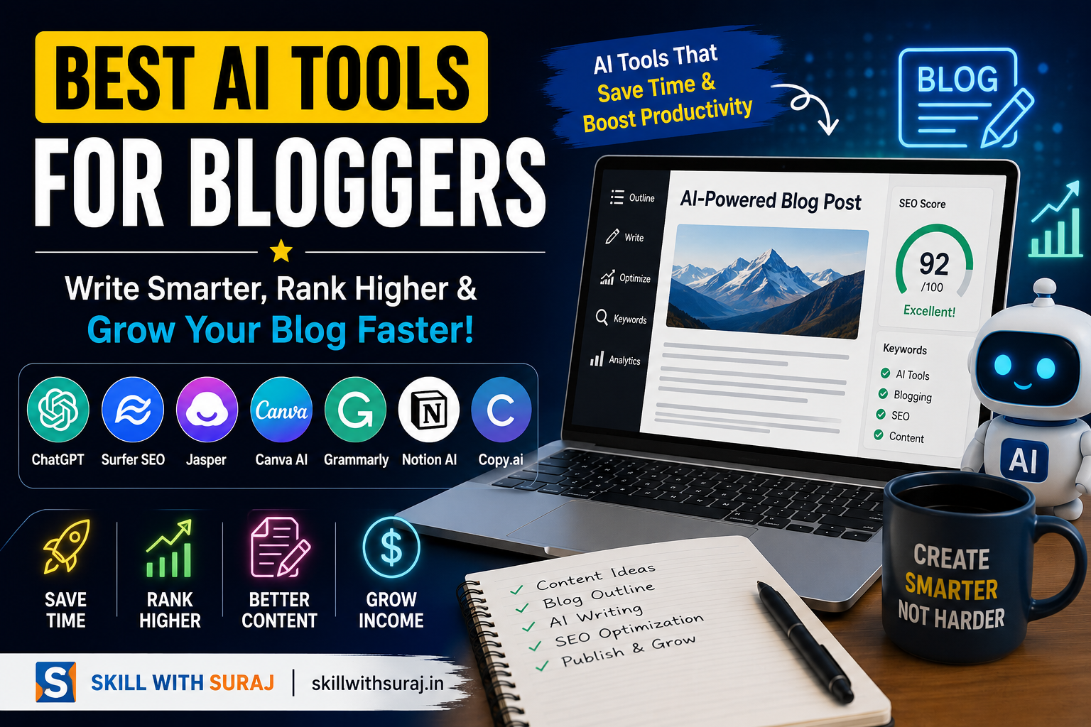 Best AI Tools for Bloggers in 2026